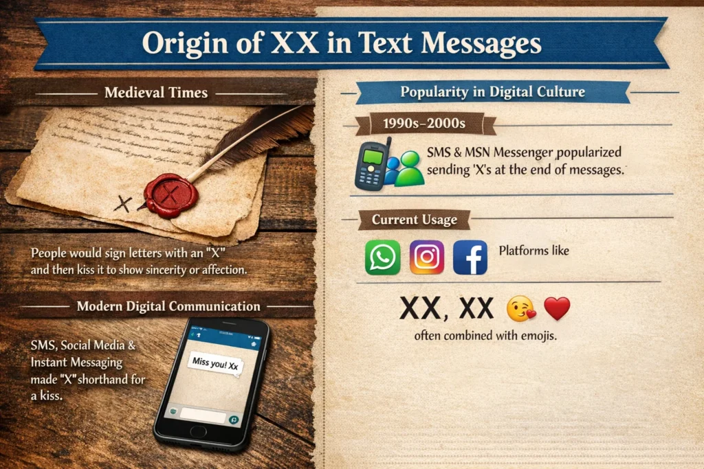 Origin of XX in Text Messages