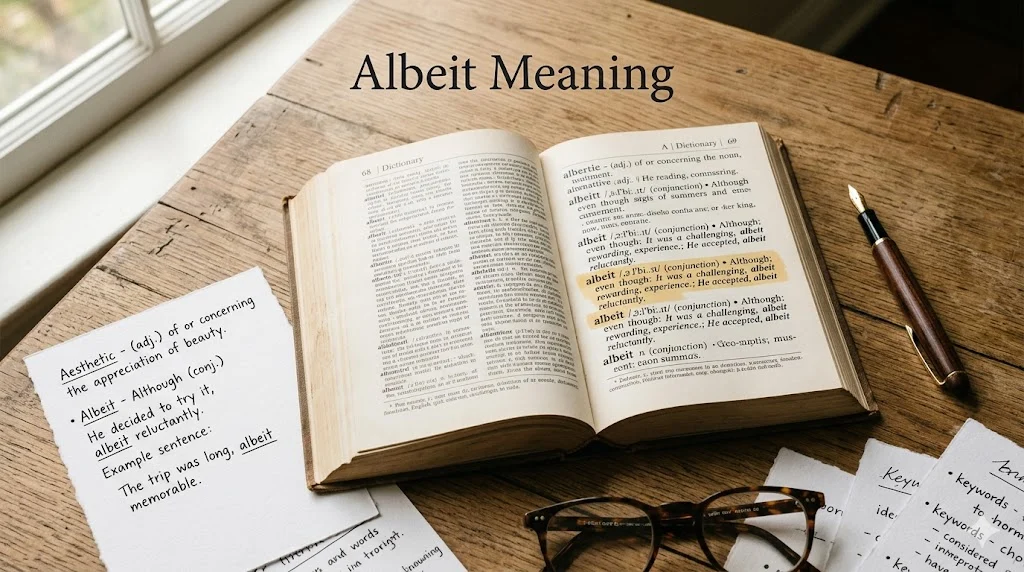 Albeit Meaning